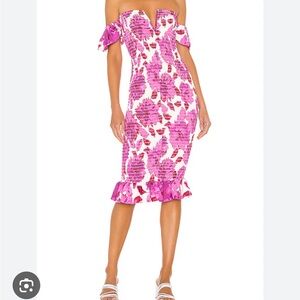 Bardot Midi Dress in Cassis Floral, Size 6